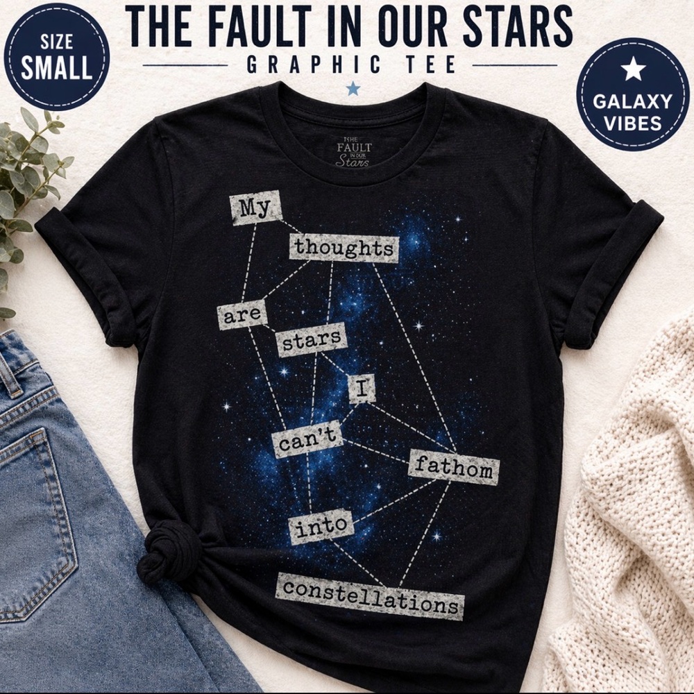 Fault in Our Stars Graphic Tee Size Small Black Movie Shirt